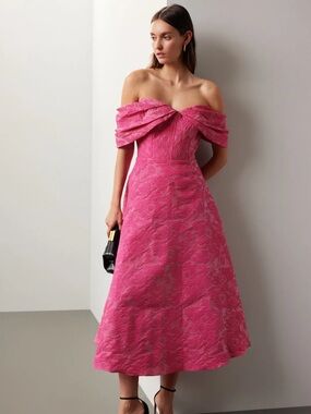 Theia Fiona Cloud Jacquard Dress